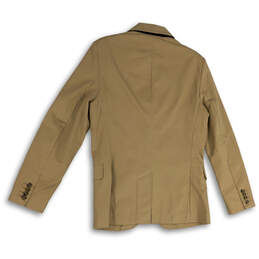 Mens Khaki Striped Long Sleeve Pockets Two Button Blazer Size S/P 38 alternative image