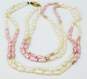 14K Yellow Gold Clasp & Beaded Double Strand Pearl Necklace 10.4g image number 2