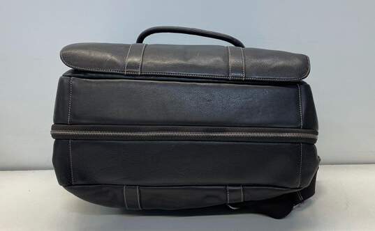 Levenger Brown Leather Zip Laptop Briefcase Messenger Bag image number 4