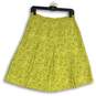 Banana Republic Womens Yellow Floral Pleated Side Zip A-Line Skirt Size 4 image number 2