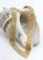 Exquisite Vintage 14K Yellow Gold Mesh Chevron Collar Necklace 41.0g image number 3