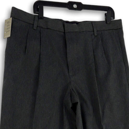 NWT Mens Gray Pleated Front Pockets Classic Fit Dress Pants Size 38x30 image number 4