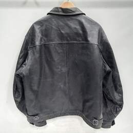 GAP Black Leather Full Zip Insulated Jacket Men's Size L alternative image