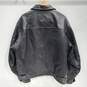GAP Black Leather Full Zip Insulated Jacket Men's Size L image number 2