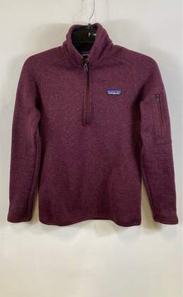Patagonia Womens Purple Long Sleeve Mock Neck Quarter Zip Jacket Size XS