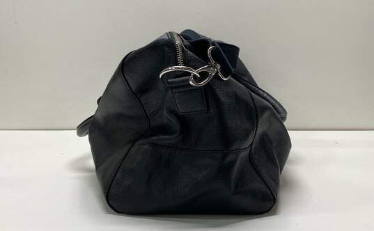 Cole Haan Black Leather Shoulder Travel Zip Duffle Bag image number 3