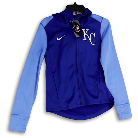 NWT Womens Blue Kansas City Royals Long Sleeve Full Zip Hooded Jacket Sz XS image number 1