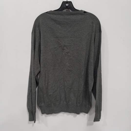 Geoffrey Beene Men's Gray Argyle V-Neck Sweater Size XXL NWT image number 2