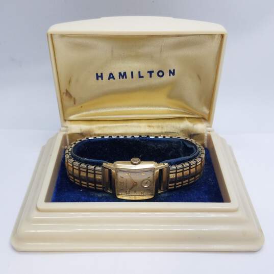 Hamilton 14K 23mm Analog Vintage Gold Filled Sub-Dial Watch 42.0g image number 1
