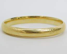 Vintage 14k Yellow Gold Etched Hinged Bangle Bracelet 10.7g alternative image
