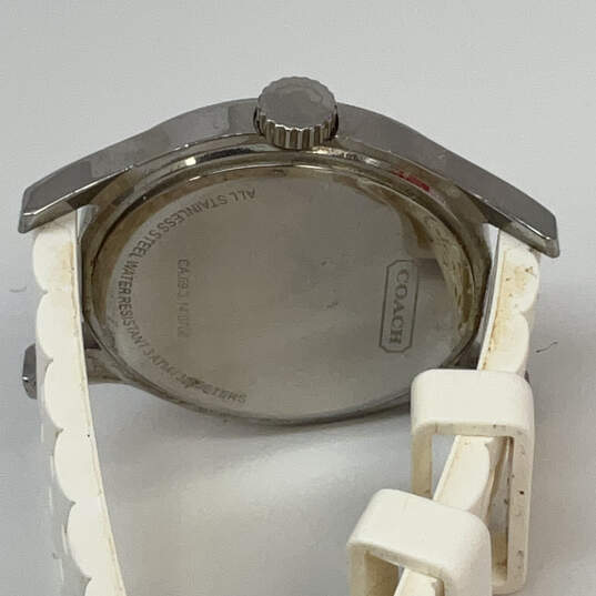 Designer Coach Stainless Steel Silicone Strap Round Analog Wristwatch image number 4