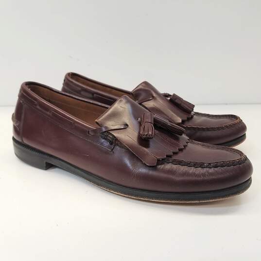 Florsheim Burgundy Leather Kiltie Tassel Loafers Shoes Men's Size 10 D image number 1