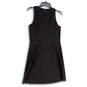 Womens Black Sleeveless Round Neck Back Zip Knee Length A-Line Dress Size S image number 2