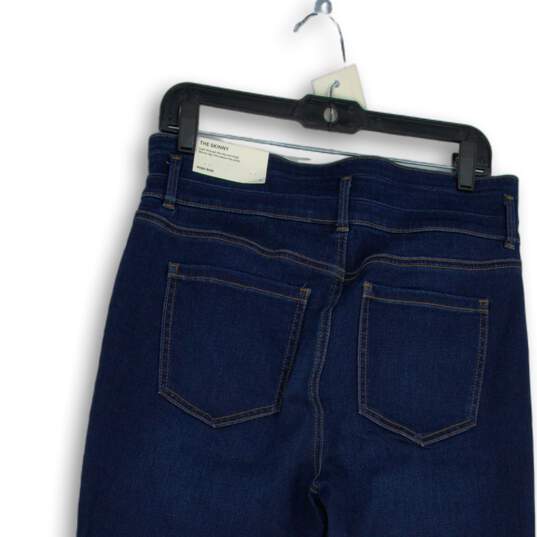 NWT Womens Dark Blue Denim High Rise 5 Pocket Design Skinny Leg Jeans Size 10 image number 4