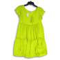 NWT See You Monday Womens Yellow Round Neck Pleated Fit & Flare Dress Size L image number 1