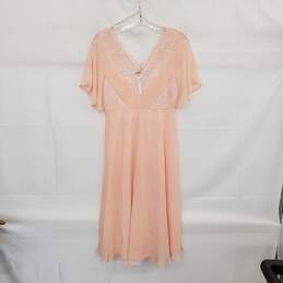 Aldo Light Pink Short Sleeved Lined W/ Lace Detail Midi Dress WM Size 4 NWT