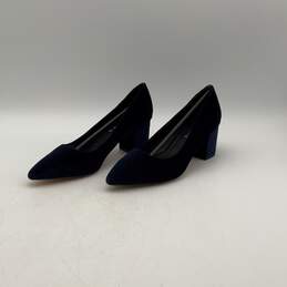 NIB Womens Bambu Black Suede Pointed Toe Slip-On Block Pump Heels Size 8.5 alternative image