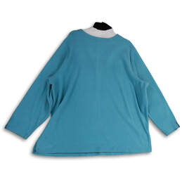 Womens Blue White Long Sleeve Crew Neck Classic Pullover Sweatshirt Sz 3XL alternative image