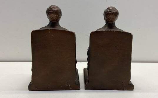 Bronze Abraham Lincoln Metal Book Ends Vintage 1924 Nuat Creations NYC image number 4