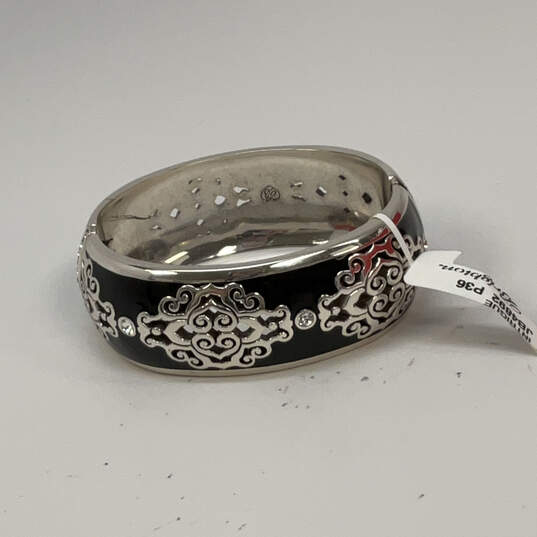 NWT Designer Brighton Silver-Tone Intrigue Crystal Cut Bangle Bracelet image number 2