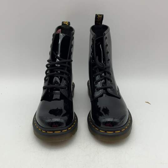 Dr. Martens Womens Black Leather High-Top Lace Up Rubber Combat Boots Size 6 image number 3