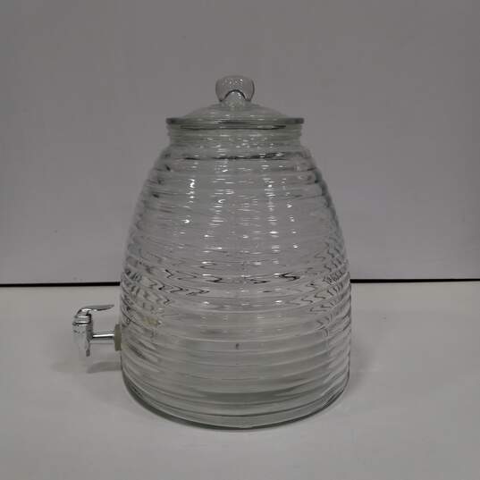 Clear Glass Beehive Shape Drink Dispenser image number 1