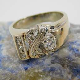 Vintage 14K White Gold 0.32 CTTW Diamond Artisan Ring 6.7g