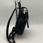 NWT Calvin Klein Womens Black Leather Adjustable Strap Backpack Messenger Bag image number 4