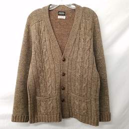 Vintage Brown Wool Cardigan Sweater Sz 40