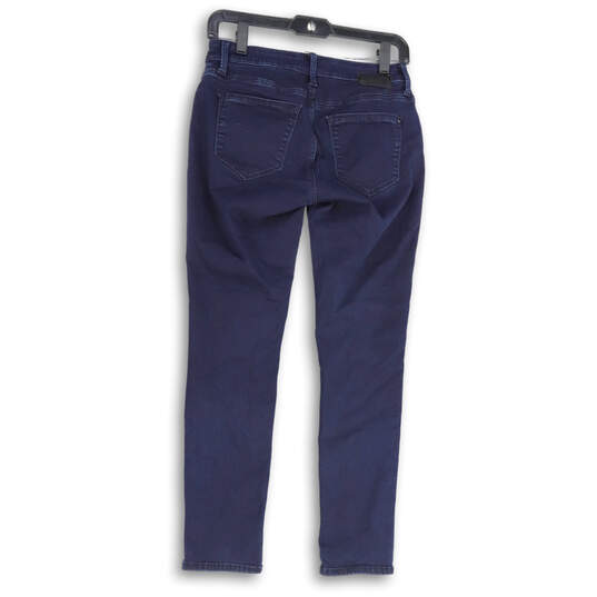 Womens Blue Denim Pockets Dark Wash Stretch Skinny Leg Jeans Size 27/28 image number 2