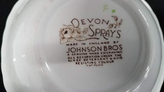 Johnson Bros DEVON SPRAYS Brown Multicolored Square Cereal Bowls (2) image number 4
