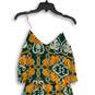H&M Womens Green Orange Tropical Print Spaghetti Strap Blouson Dress Size 4 image number 3