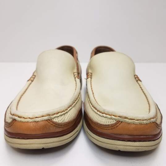 Tommy Bahama Oyster Beige Leather Boat Shoe Loafers Men's Size 11M image number 3