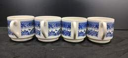 Bundle of 4 Vintage White and Blue Ceramic Stacking Tea Cups alternative image