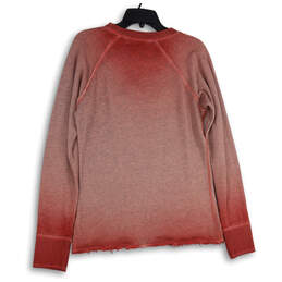 Womens Red Crew Neck Long Raglan Sleeve Pullover Sweatshirt Size Medium alternative image