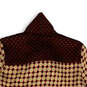 NWT Womens Red Beige Geometric Tie Neck Button Front Blouse Top Size Medium image number 4