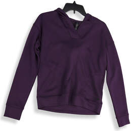 Womens Purple Regular Fit Pockets Long Sleeve Pullover Hoodie Size XS