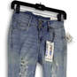 NWT Womens Blue Denim Medium Wash Pockets Distressed Skinny Leg Jeans Sz 1 image number 3