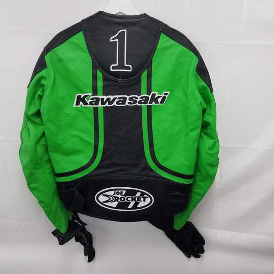 Joe Rocket Kawasaki Leather Motocycle Jacket Size 44 image number 2