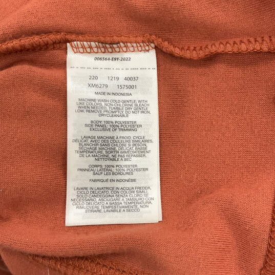 Mens Orange Mock Neck Long Sleeve Quarter Zip Fleece Jacket Size XL image number 5