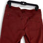 Womens Red Regular Fit Dark Wash Pockets Stretch Skinny Leg Jeans Size 8 image number 4