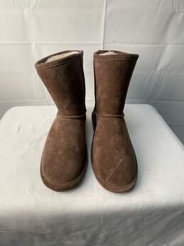 Womens Brown Bear Paw Suede Fur Lined Boosts Size 5