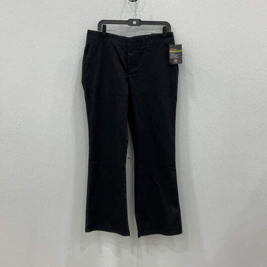 NWT Womens Black Stretch Slim Fit Bootcut Leg Twill Ankle Pants Size 12 image number 1