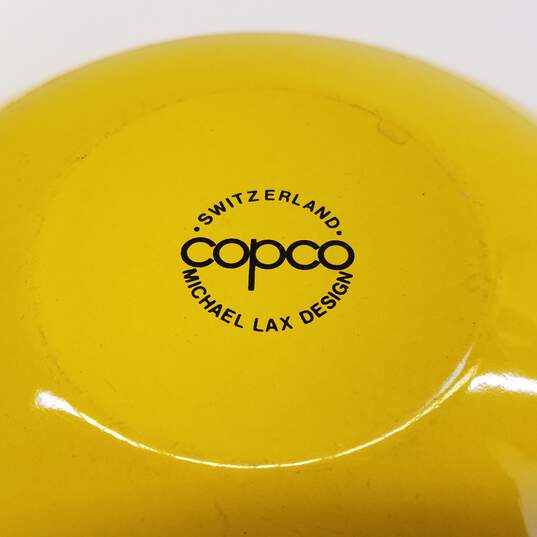 Vintage Yellow COPCO 11.5 Inch Enamel Mixing Bowl Michael Lax Design Switzerland image number 3