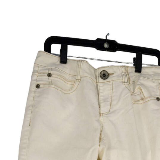 Womens White Light Wash Denim Pockets Stretch Skinny Leg Jeans Size 9 image number 3