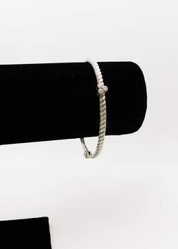 Judith Ripka Sterling Silver CZ Cable Bangle Bracelet 14.5g