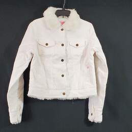 Latte Women White Corduroy Jacket L NWT