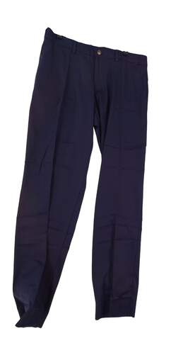 NWT Mens Blue Flat Front Slash Pocket Straight Leg Dress Pants alternative image