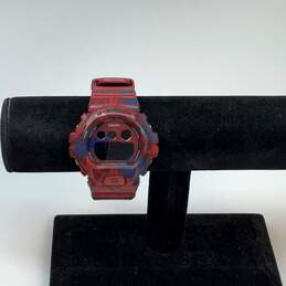 Designer Casio G-Shock Red Blue Stainless Steel Round Digital Wristwatch