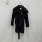 Womens Black Belted Long Sleeve Full-Zip Asymmetrical Trench Coat Size 4 image number 1